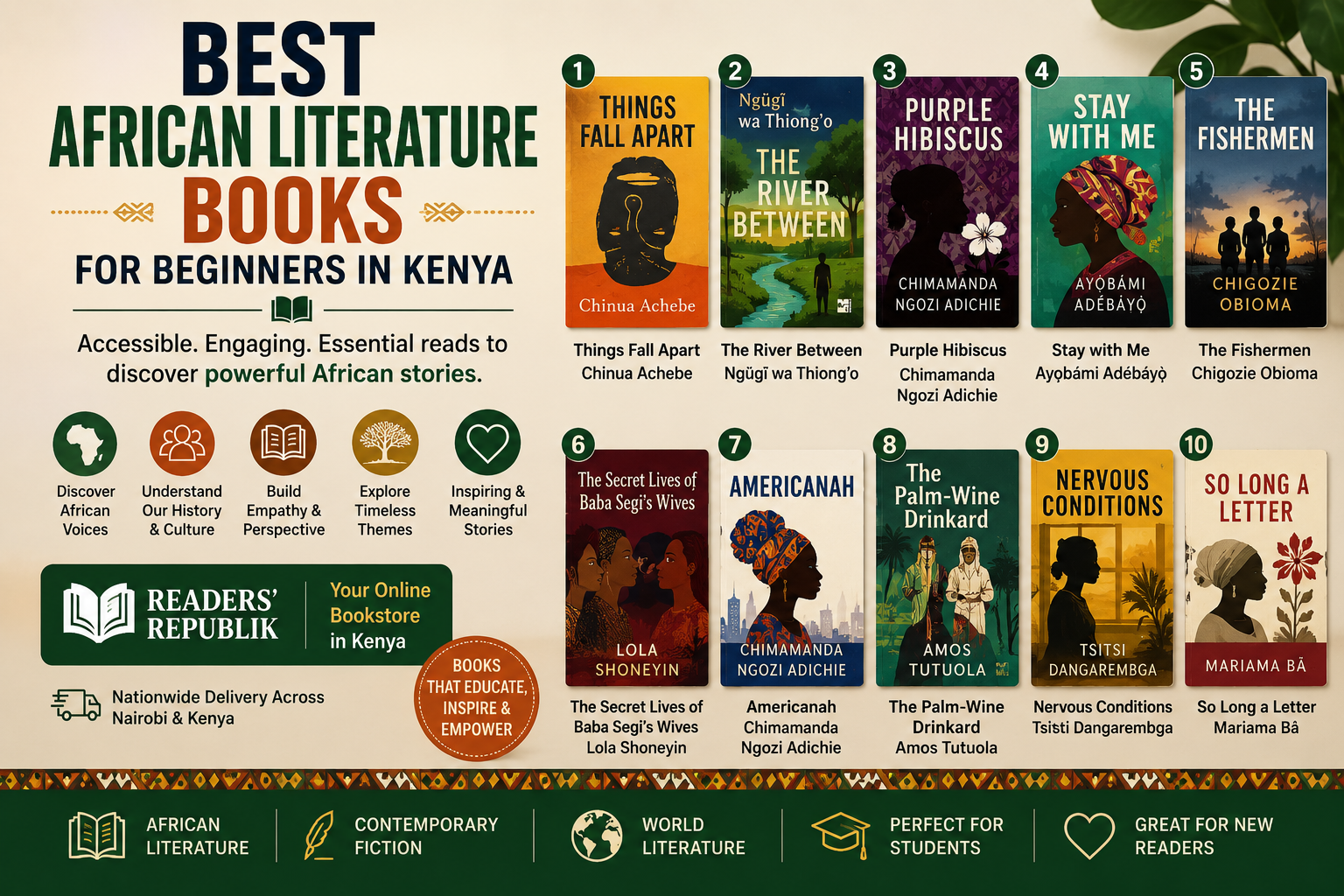 Best African Literature Books for Beginners in Kenya.
