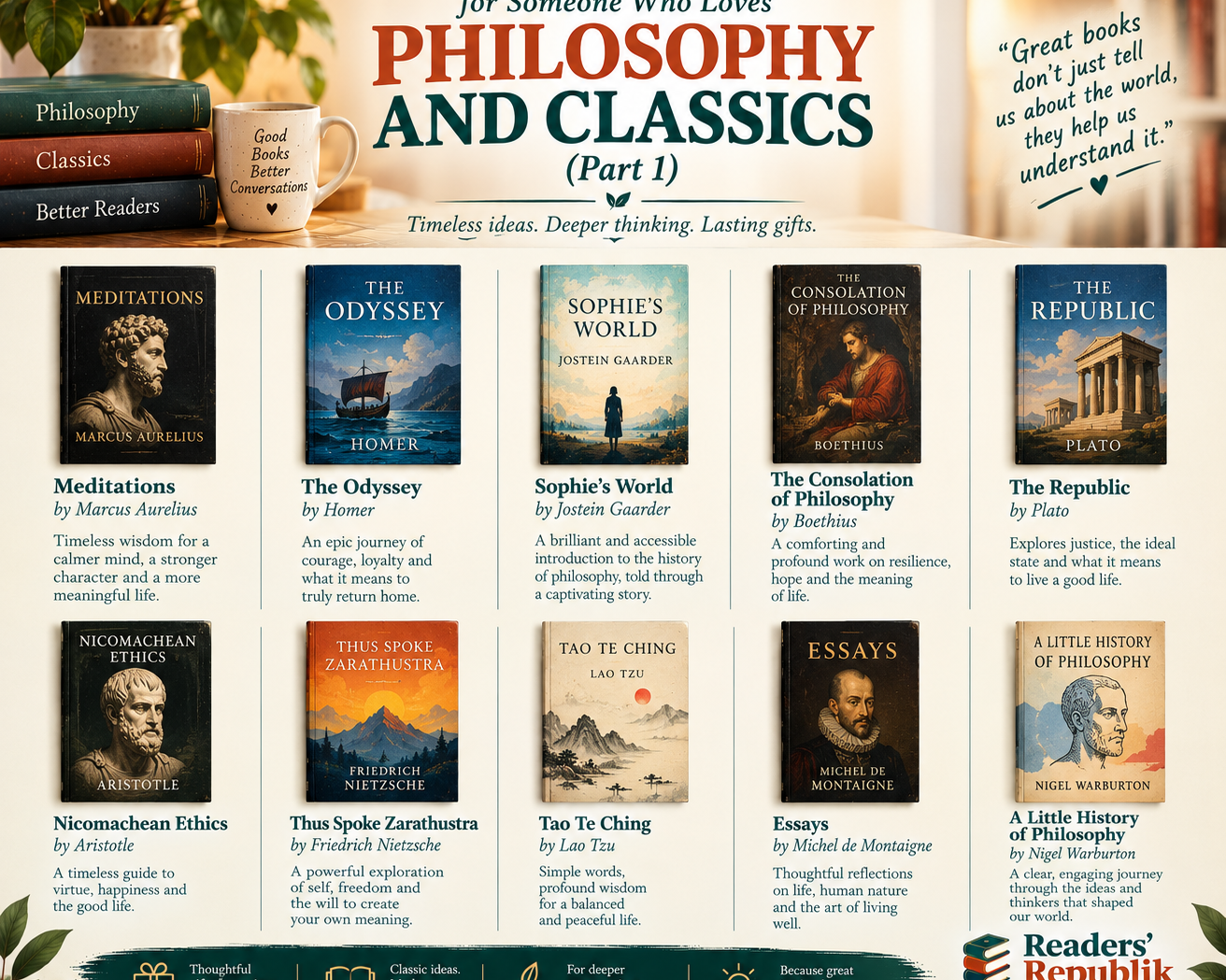 Best Book Gifts for Someone Who Loves Philosophy and Classics (Part 1).