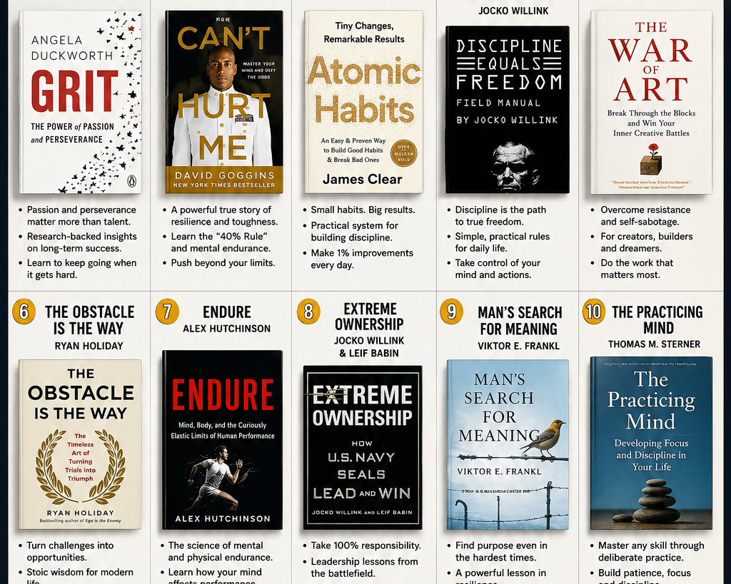 Best Books on Grit and Discipline.