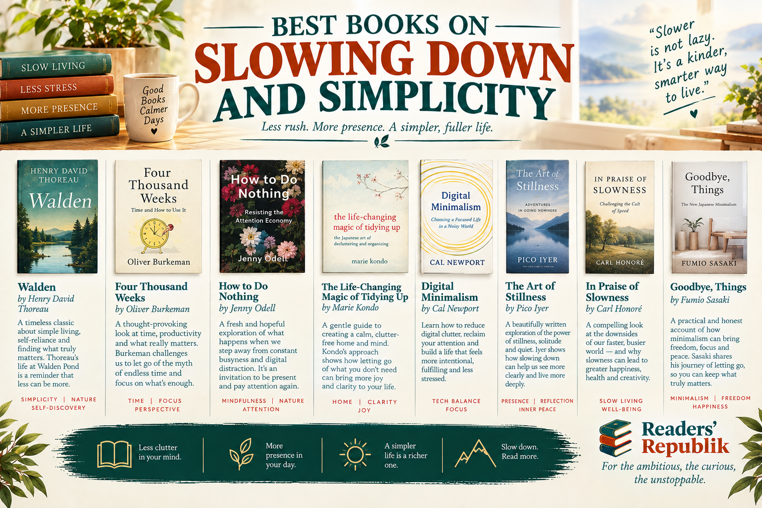 Best Books on Slowing Down and Simplicity.