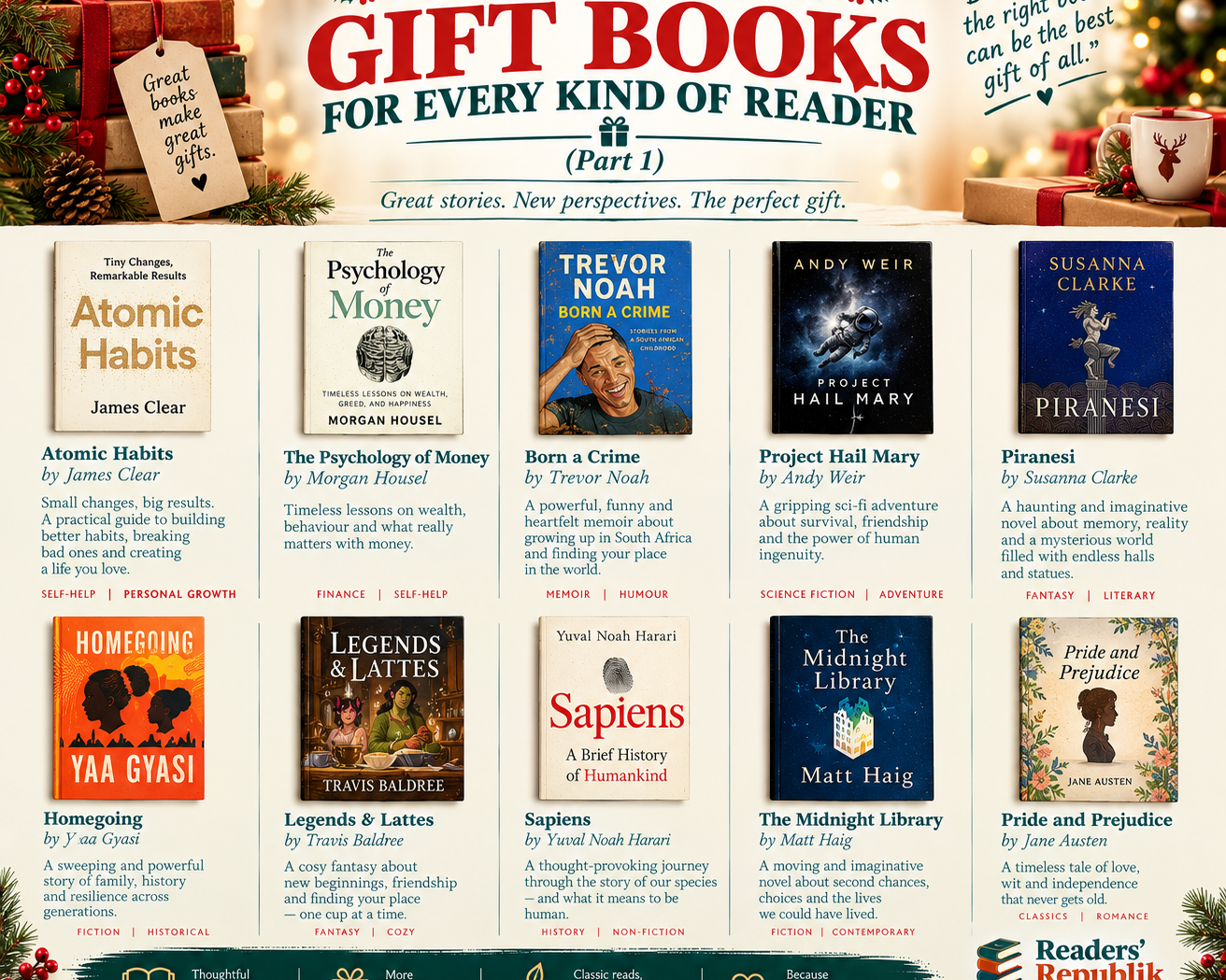 Best Christmas Gift Books for Every Kind of Reader(Part 1)