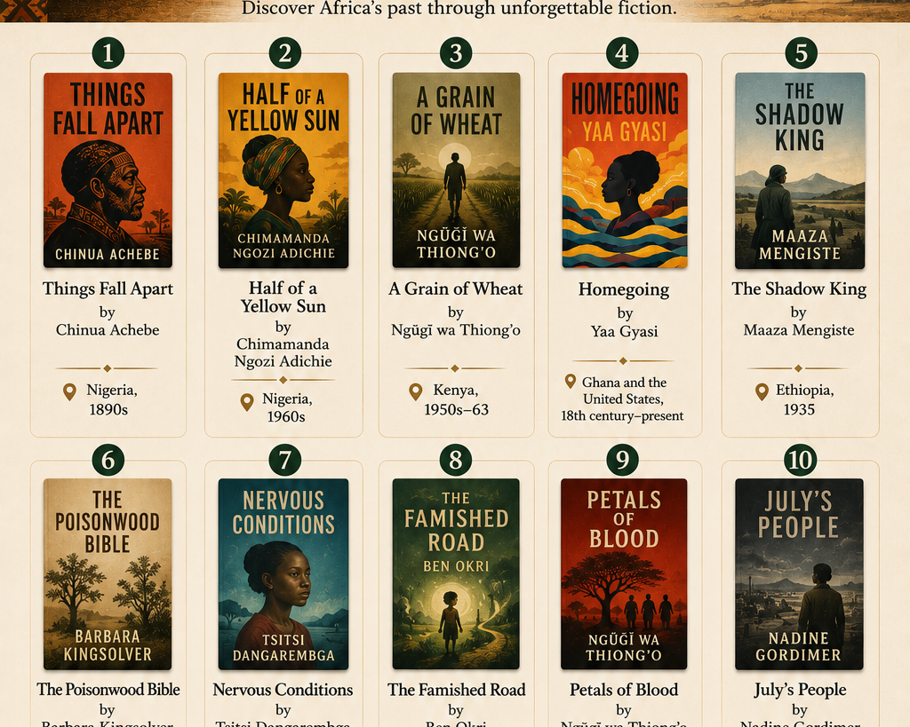 Best Historical Fiction Books Set in Africa.