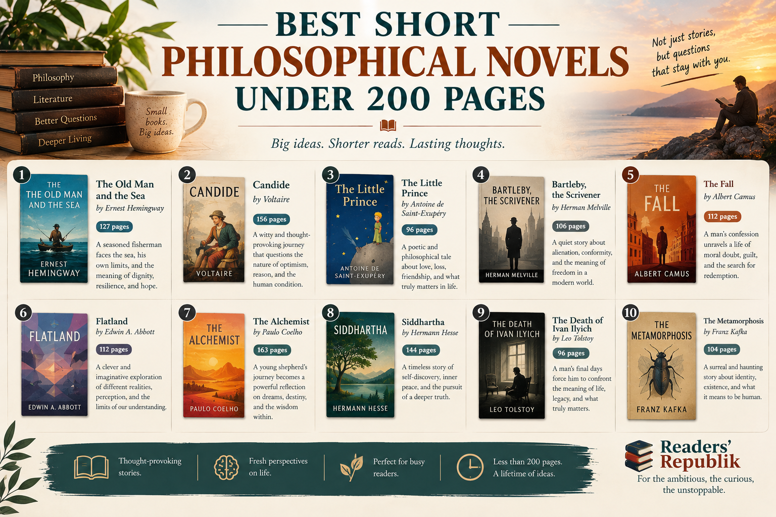 Best Short Philosophical Novels Under 200 Pages.