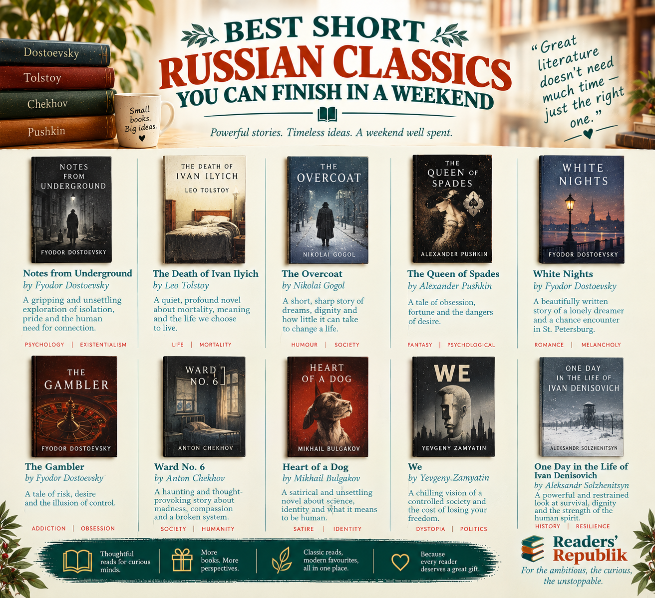 Best Short Russian Classics You Can Finish in a Weekend.