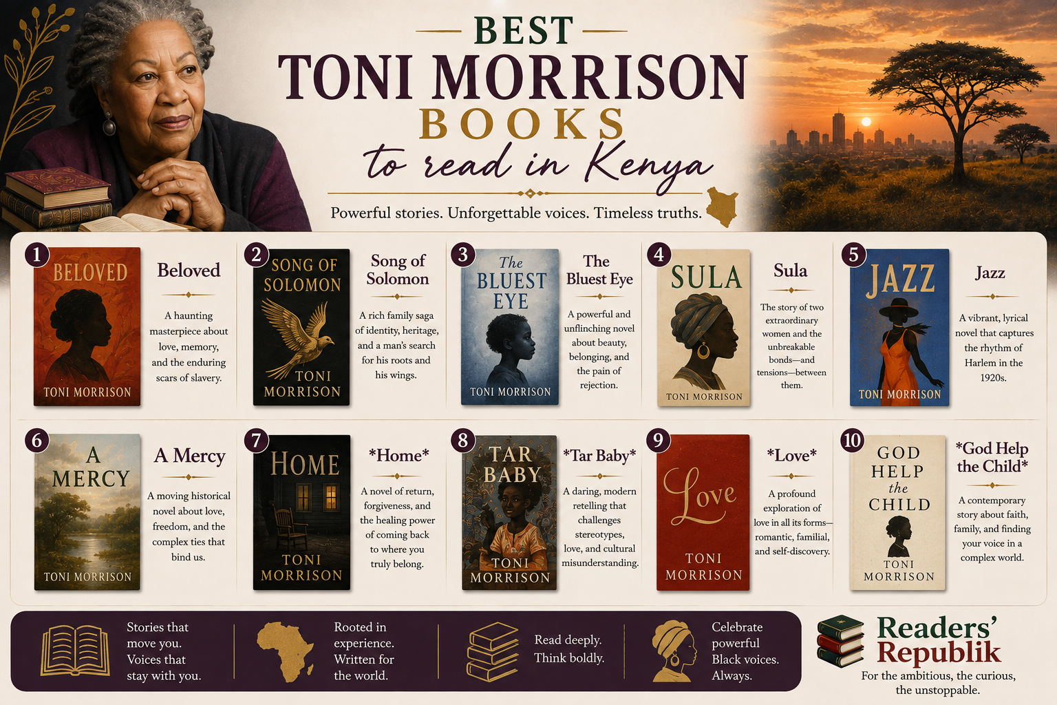 Best Toni Morrison Books to read in Nairobi.