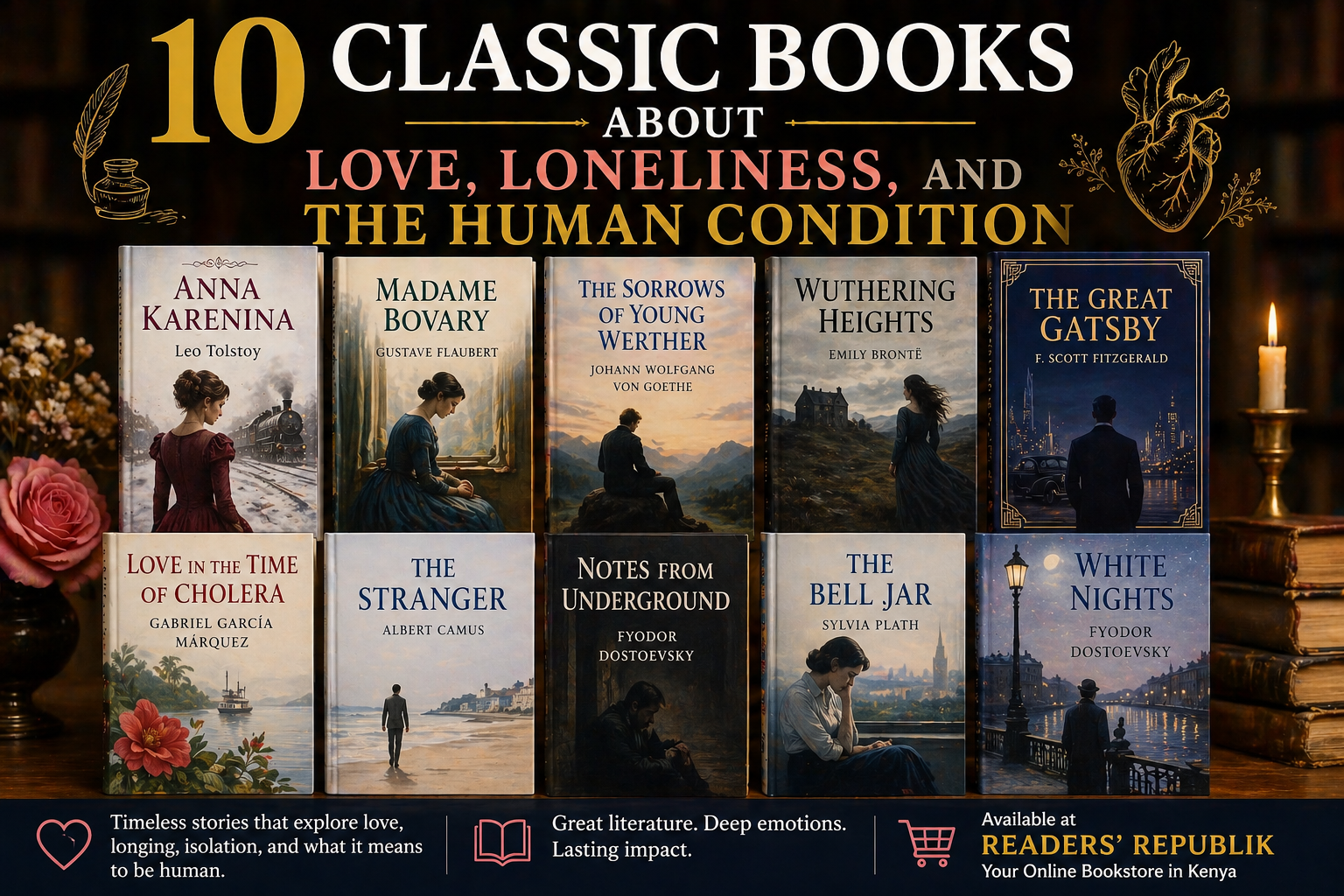 10 Classic Books About Love, Loneliness, and the Human Condition.