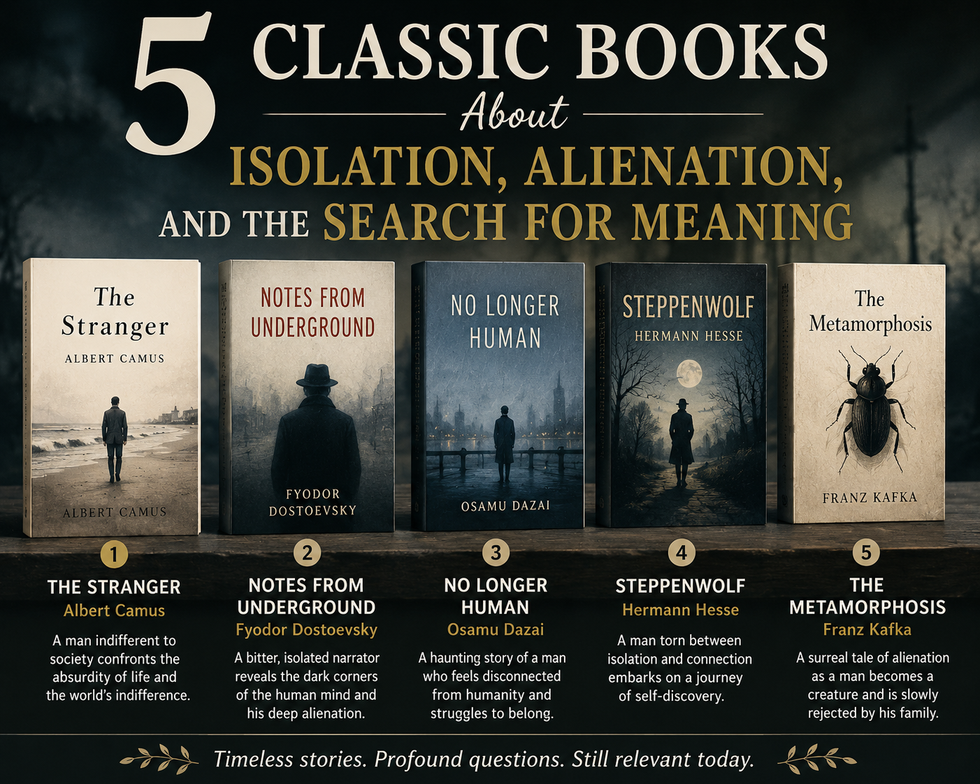 5 Classic Books About Isolation, Alienation, and the Search for Meaning.