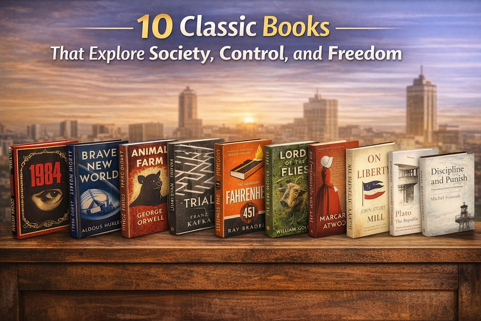 10 Classic Books That Explore Society, Control, and Freedom.
