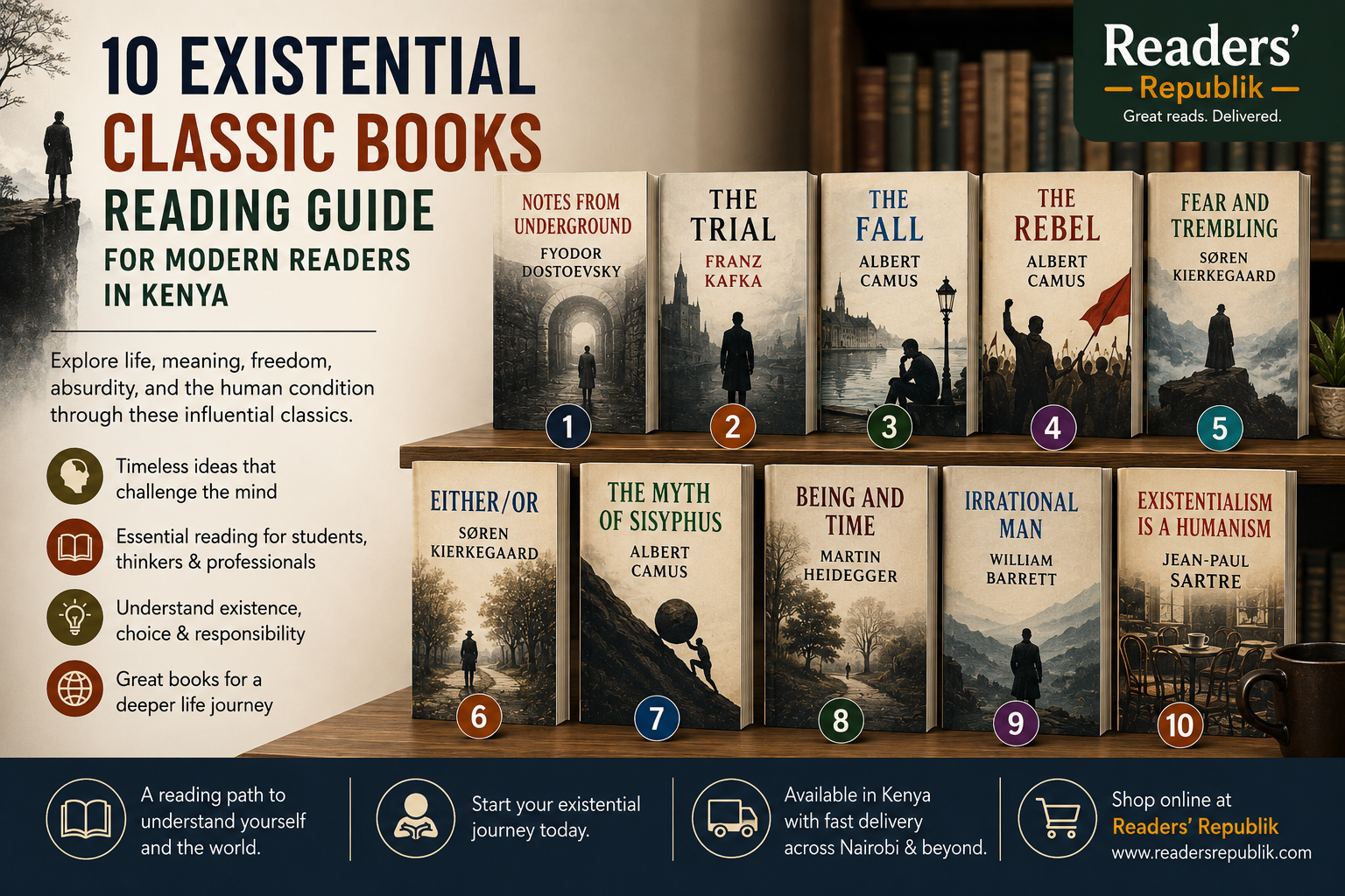 Existential Classic Books Reading Guide for Modern Readers in Kenya.