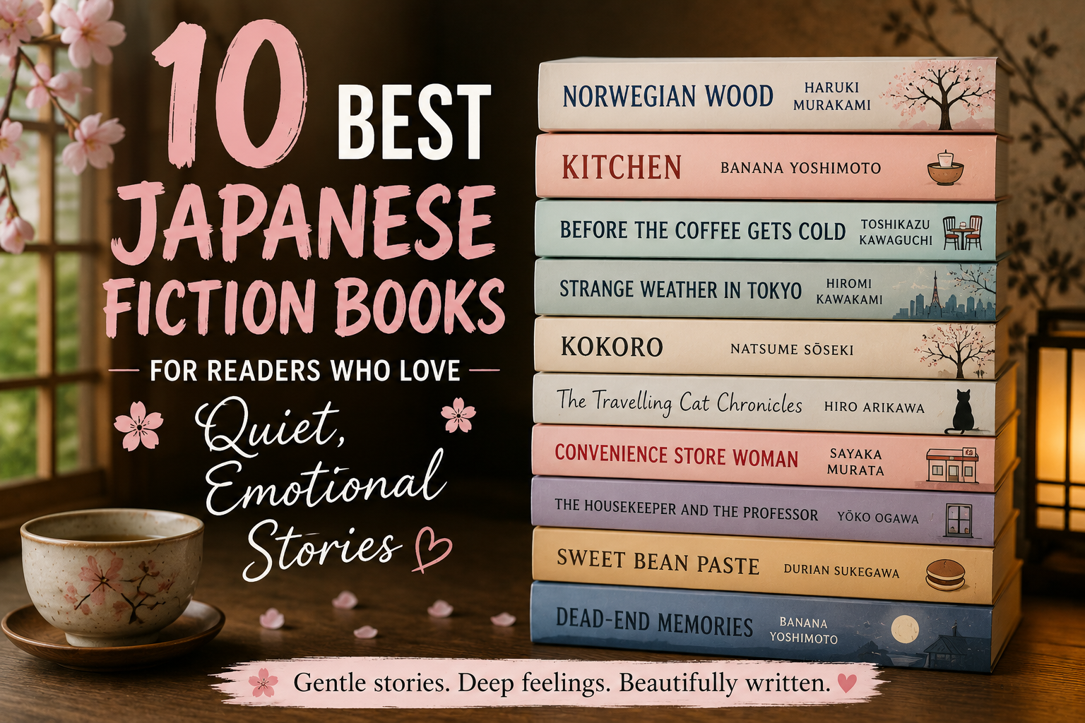10 Best Japanese Fiction Books for Readers Who Love Quiet, Emotional Stories.