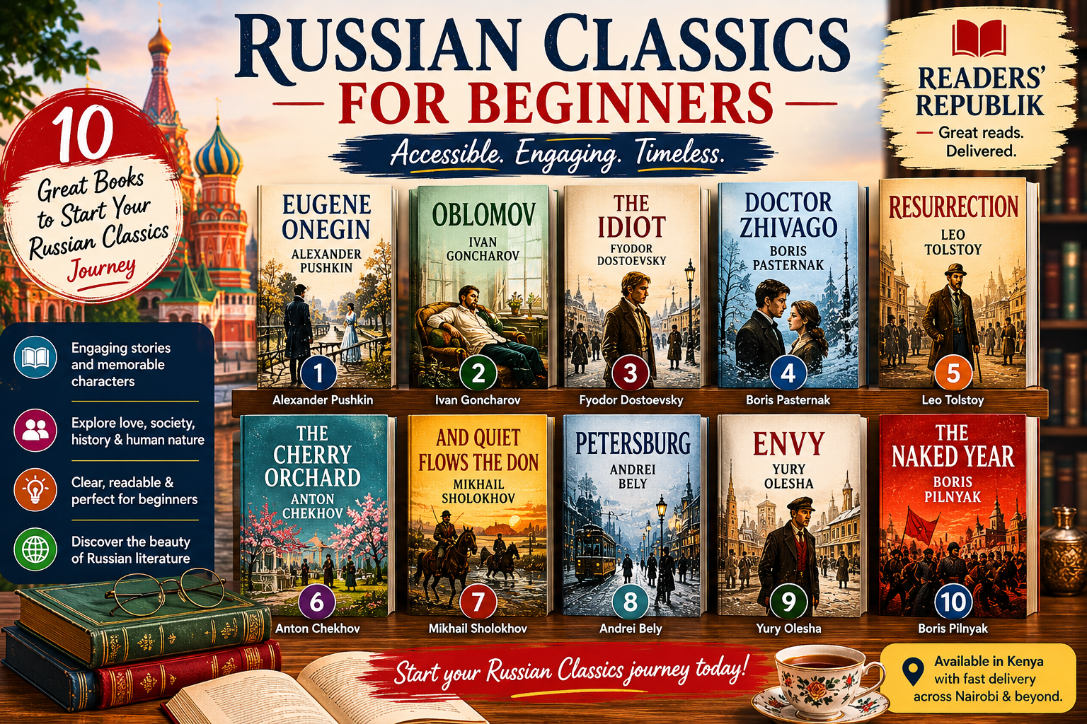 Russian Classic books for Beginners in Kenya.